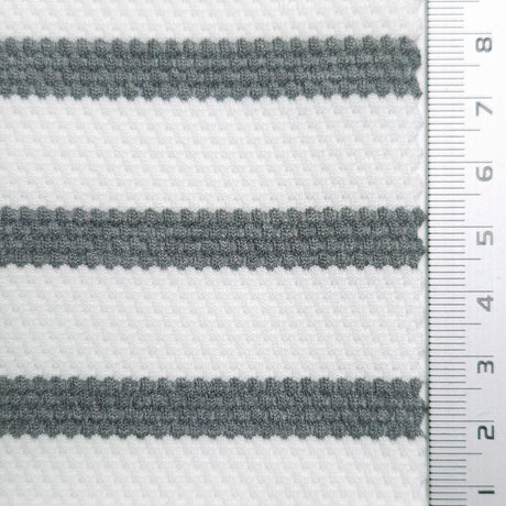 Stripe Waffle Polyester Spandex Knit Fabric | FAB1564 | 1.Navy - Stripe, 2.Black - Stripe, 3.Grey - Stripe, 4.Navy - Stripe, 5.Black - Stripe, 6.Grey - Stripe, 7.Navy - Solid, 8.Black - Solid, 9.Grey - Solid, 10.White - Solid by Fabricis.com #