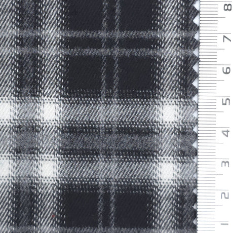 1: Dark Red-2: Navy Blue-3: Charcoal Gray-4: Dark Purple-5: Olive Green - Heavyweight Brushed Tartan Plaid Poly Rayon Span Twill Woven Fabric - FAB 1923
