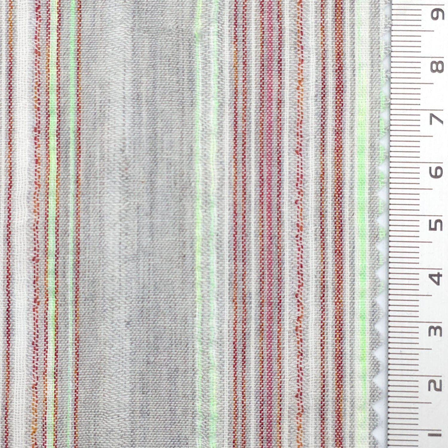 Multi Color Striped Textured Cotton Poly Woven Fabric - FAB 1827 - 3.Ash Gray