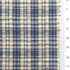 Navy Blue and Tan - Plaid Cotton Woven Fabric - FAB1862