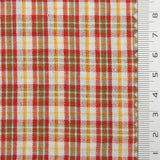 Multi Color Check YarnDyed Polyester Cotton Woven Fabric - FAB1788 - 1.Red-2.Green-3.Red-4.Purple-5.Grey-6.Purple-7.Orange 