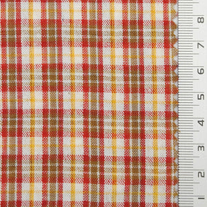 Multi Color Check YarnDyed Polyester Cotton Woven Fabric - FAB1788 - Red