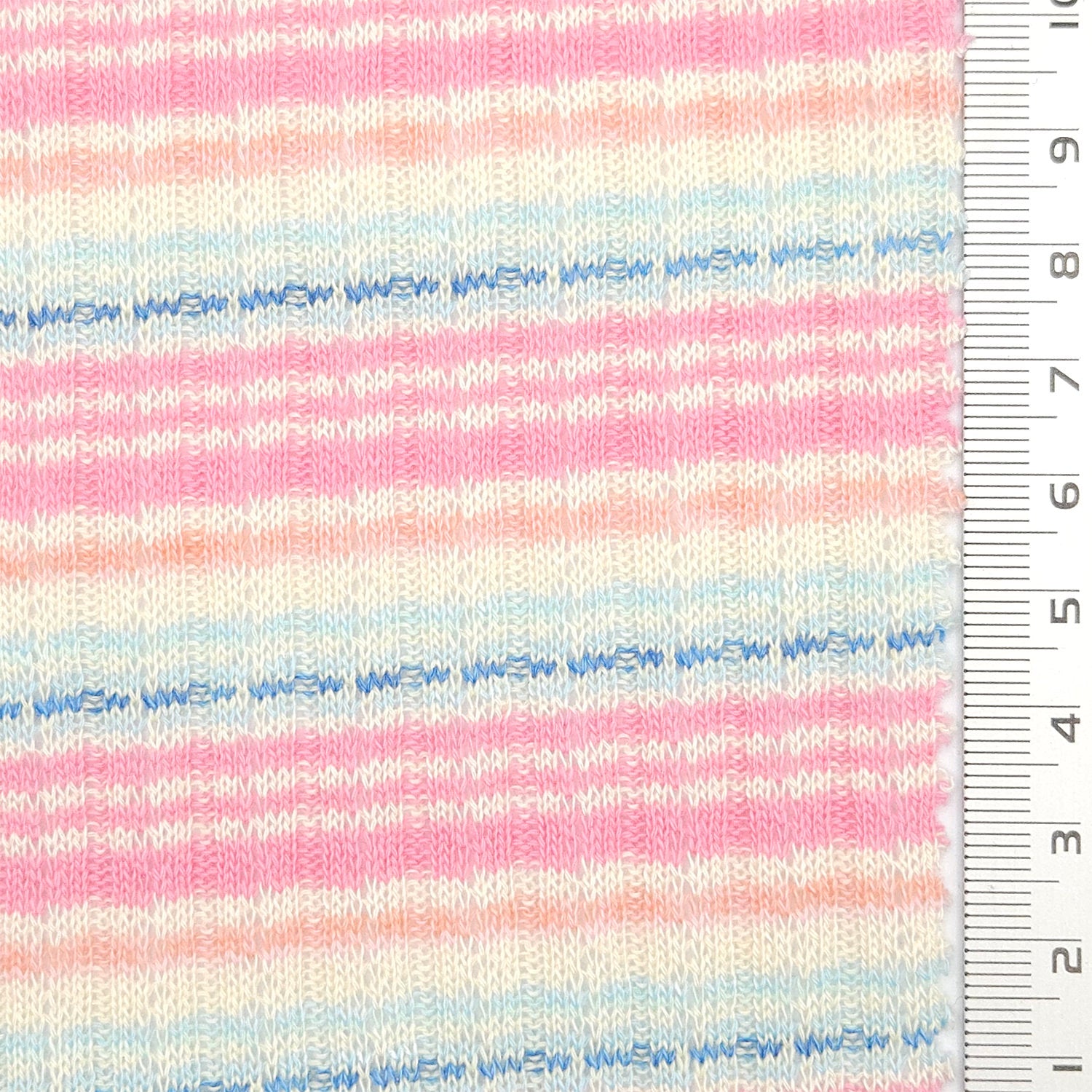 Stripe Rib YarnDyed Cotton Knit Fabric - FAB1777 - 1.Red-2.Green-3.Pink-4.Light blue-5.Black 