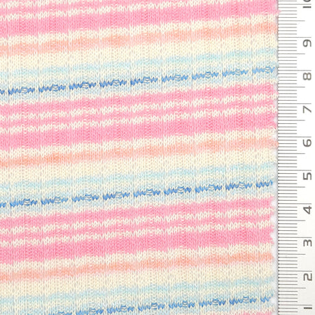 Stripe Rib YarnDyed Cotton Knit Fabric - FAB1777 - 1.Red-2.Green-3.Pink-4.Light blue-5.Black 