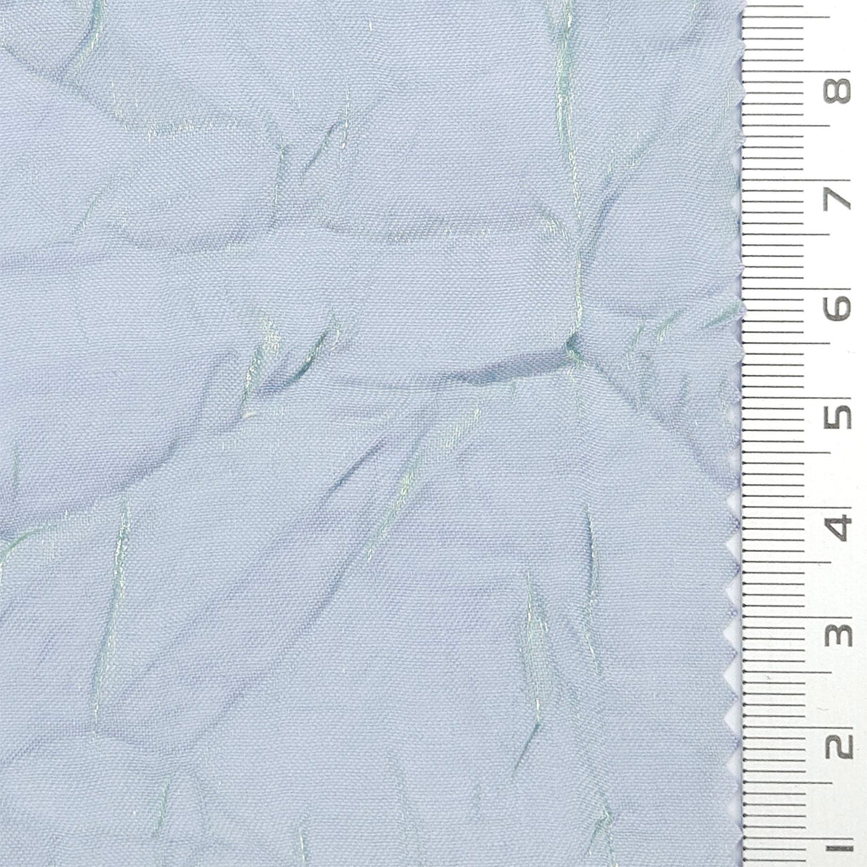 Solid Crinkled Satin Polyester Rayon Woven Fabric - FAB1793 - Light blue