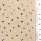 Scattered Floral Front Brushed Print Twill Cotton Woven Fabric - FAB1748 - 1.Yellow-2.Cream-3.Beige-4.Light gray-5.Rust-6.Olive-7.Navy blue-8.Black 