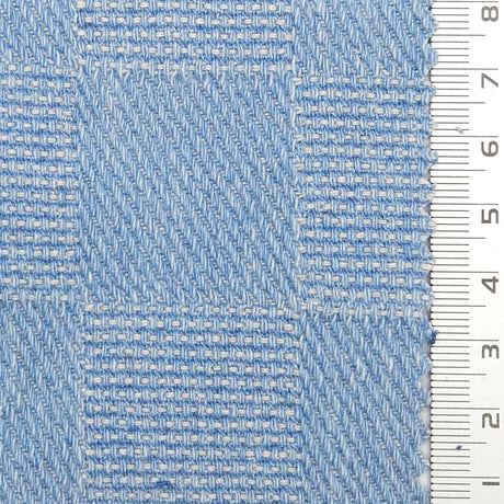 Vintage Check Denim YarnDyed Cotton Woven Fabric - FAB1775 - 1.Navy blue-2.Denim blue-3.Light blue-4.Sage green 