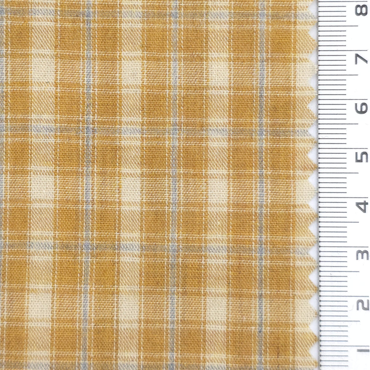 1: Navy Blue-2: Taupe-3: Mustard Yellow-4: Black-Swatch - Lightweight Crisp Check Cotton Poly Shirting Woven Fabric - FAB 1938