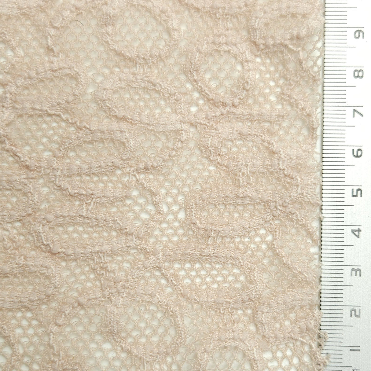 Solid Coversational Lace Nylon Spandex Knit Fabric | FAB1575 | 1.White, 2.Frost, 3.Dust Storm, 4.Promenade, 5.Lucky Point, 6.Black by Fabricis.com #