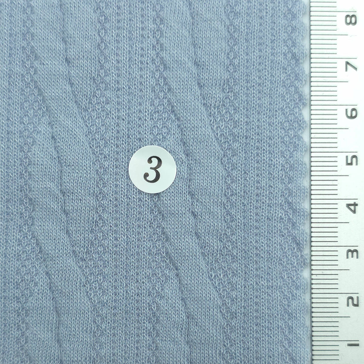 Light Blue - Cable Jacquard Poly Span Knit Fabric - FAB1857