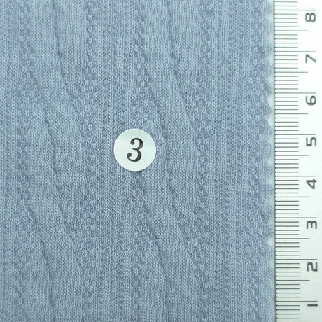 Light Blue - Cable Jacquard Poly Span Knit Fabric - FAB1857