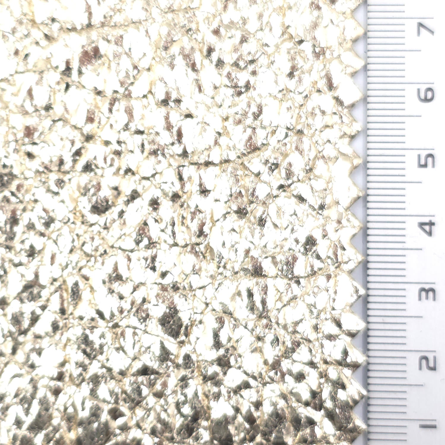 1: Silver-2: Metallic Gold-3: Pale Gold-4: Metallic Rose-5: Light Purple - Cracked Foil Woven Nylon Pu Fabric - FAB 1854