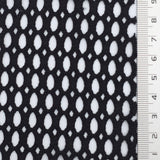 Black Textured Mesh Poly Knit Fabric - FAB1848