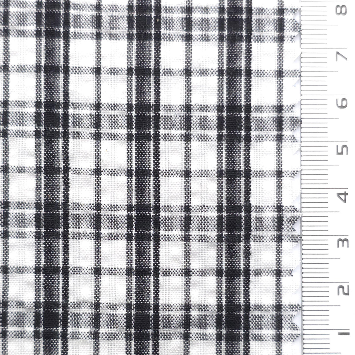 White - Gingham Poly Cotton Woven Fabric - FAB1863