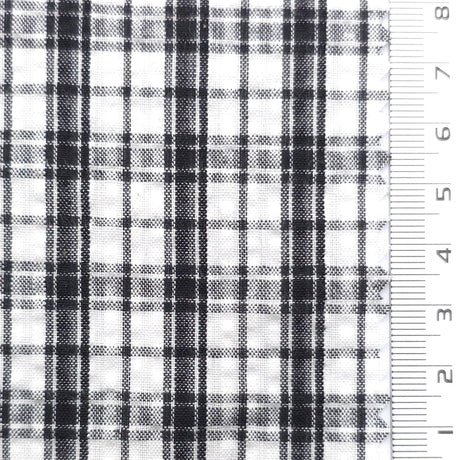 White - Gingham Poly Cotton Woven Fabric - FAB1863