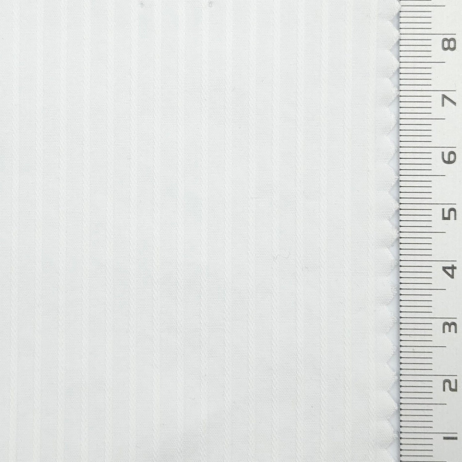 Stripe Rib Rayon Cotton Woven Fabric - FAB 1794 - 3.White