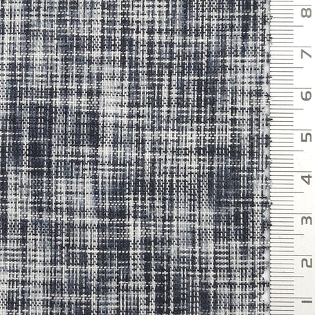 Solid Denim Tweed YarnDyed Cotton Woven Fabric - FAB1773 - 1.Navy blue and white plaid-2.Light grey and white plaid-3.Black and whtie plaid 