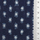 Dark Blue Punched Distressed Denim Cotton Woven Fabric - FAB1835