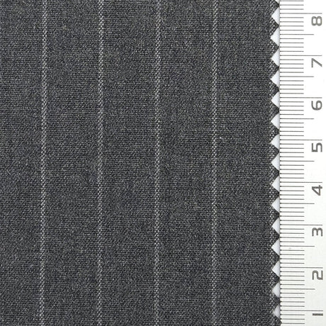Chalk Stripe Plain Polyester Spandex Rayon Woven Fabric - FAB1781 - 1.Tan-2.Light Gray-3.Dark Gray-4.Charcoal-5.Navy Blue-6.Dark Navy-7.Black 