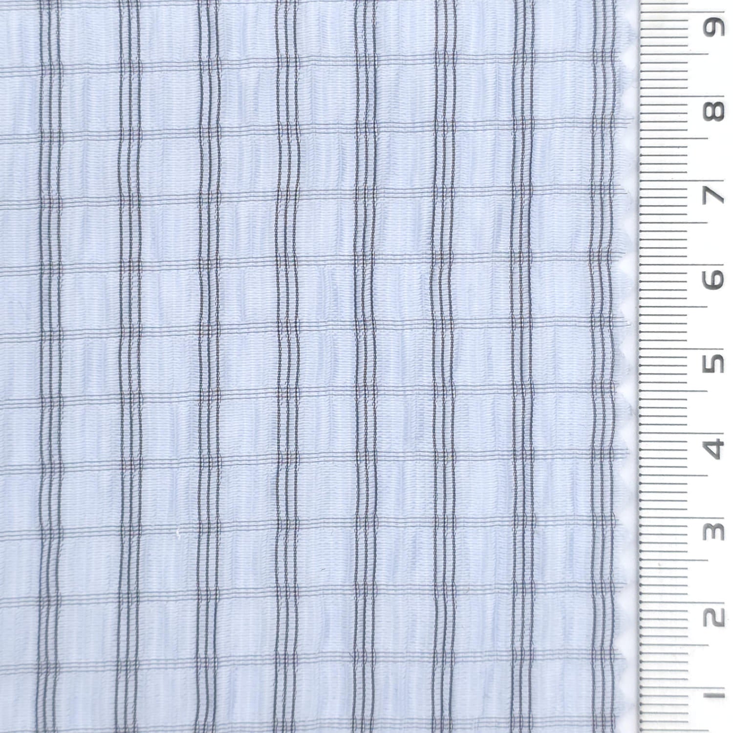 Light Blue - Very Lightweight Crinkle Windowpane Tencel Nylon Woven Fabric - FAB 1926