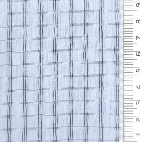 1: White-2: Cream-3: Light Blue-4: Pink-5: Blue - Very Lightweight Crinkle Windowpane Tencel Nylon Woven Fabric - FAB 1926