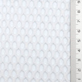 White Structured Mesh Poly Knit Fabric - FAB1847