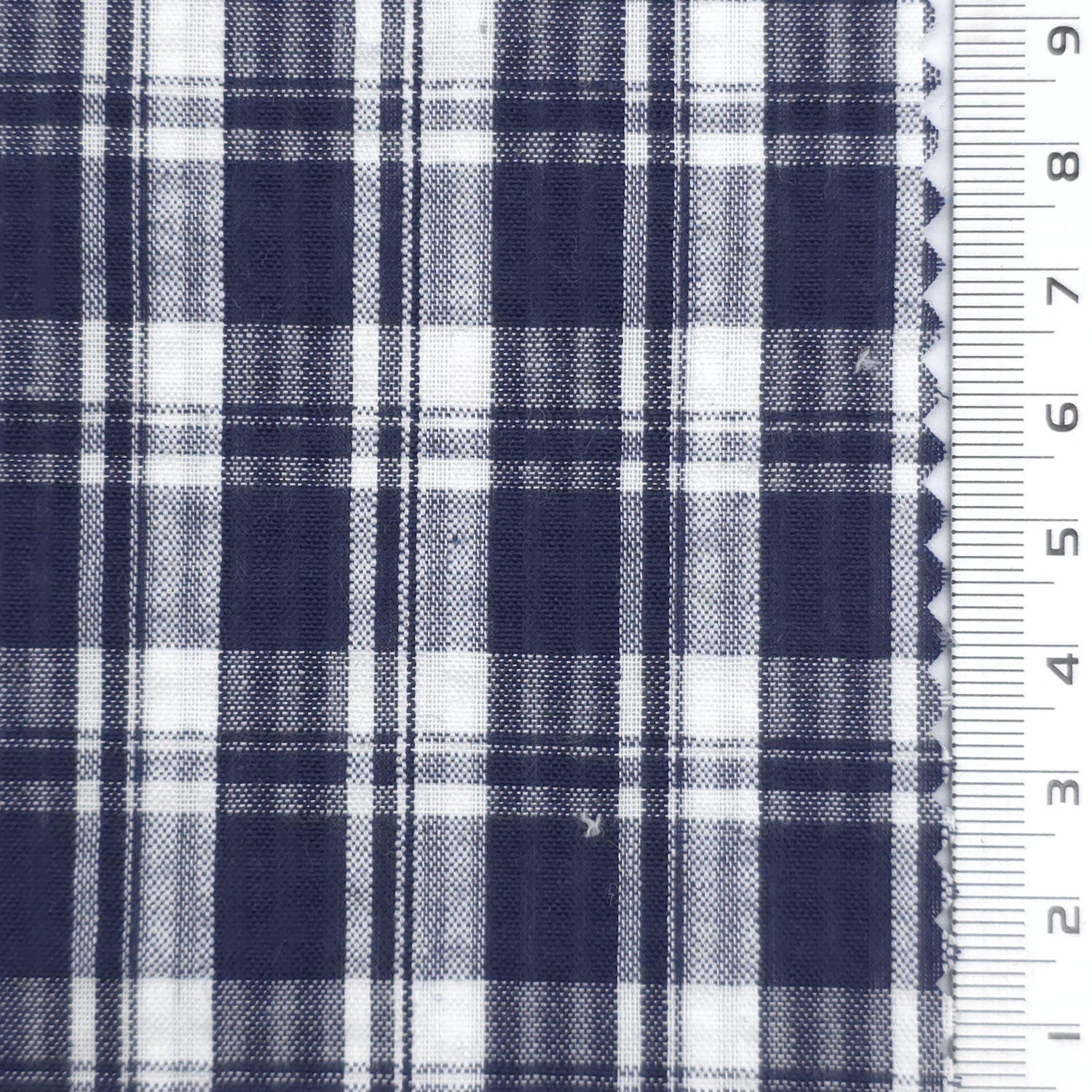 Navy Blue - Lightweight Crisp Check Cotton Poly Shirting Woven Fabric - FAB 1925