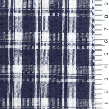 1: Black-2: Blue-3: Navy Blue-4: Black-Swatch - Lightweight Crisp Check Cotton Poly Shirting Woven Fabric - FAB 1925