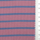 Stripe Rib YarnDyed Rayon Spandex Knit Fabric - FAB1778 - 1.Orange-2.Teal-3.Pink 