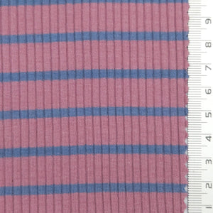 Stripe Rib YarnDyed Rayon Spandex Knit Fabric - FAB1778 - Pink