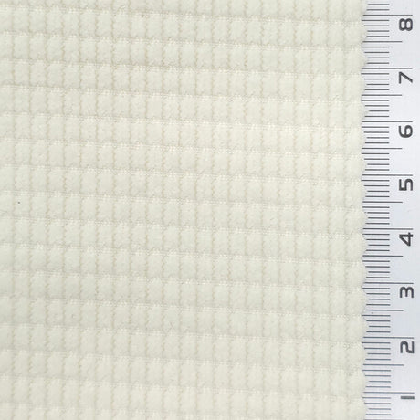Pale Cream - 8 Wale Textured Corduroy Poly Woven Fabric - FAB1874