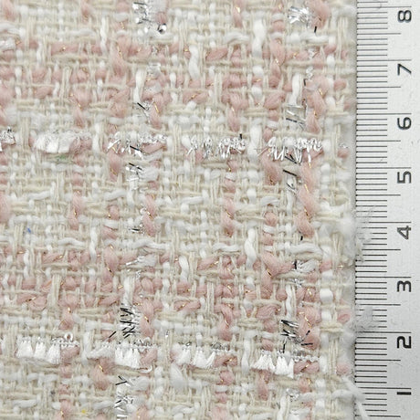 Solid Boucle Tweed Cotton Polyester Woven Fabric - FAB1620 - 1.Blue-2.Green-3.Pink-4.Black 