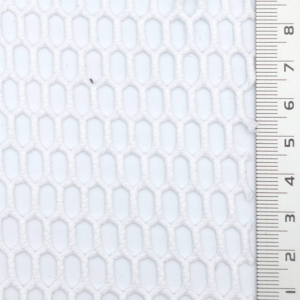 White Mesh Honeycomb Poly Knit Fabric - FAB1846