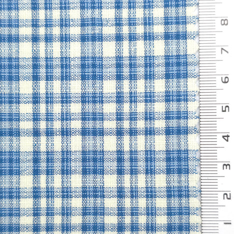 Light Blue - Gingham Plain Cotton Woven Fabric - FAB1861