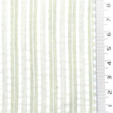 Pale Green - Dobby Stripe Woven Cotton Poly Shirting Fabric - FAB1859