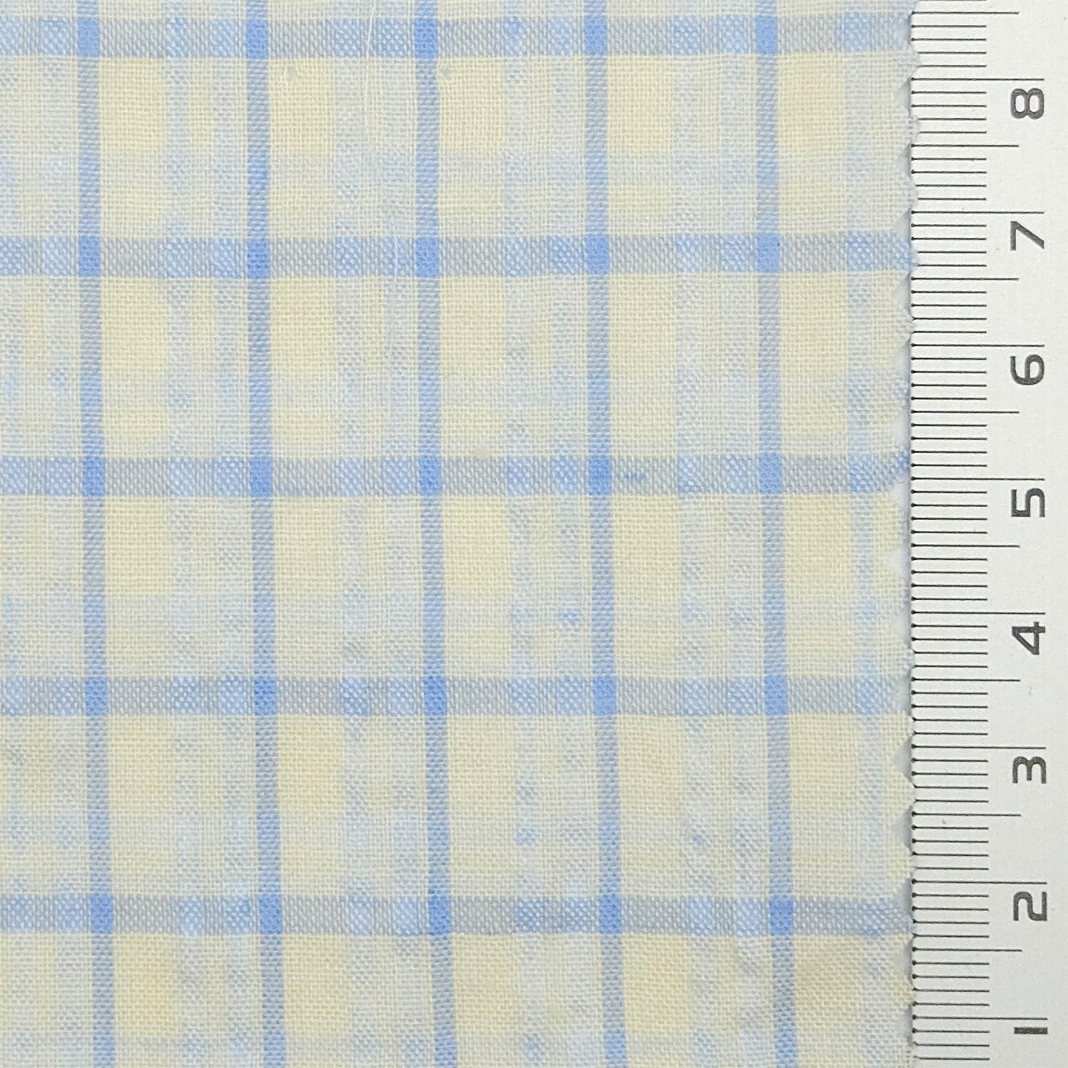 Multi Color Check YarnDyed Polyester Cotton Woven Fabric - FAB 1789 - 3.Light blue and white plaid