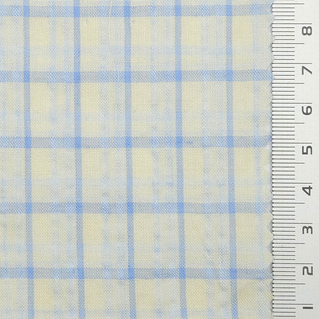Multi Color Check YarnDyed Polyester Cotton Woven Fabric - FAB1789 - 1.Purple and yellow plaid-2.Yellow and white plaid-3.Light blue and white plaid-4.Pink and white plaid 