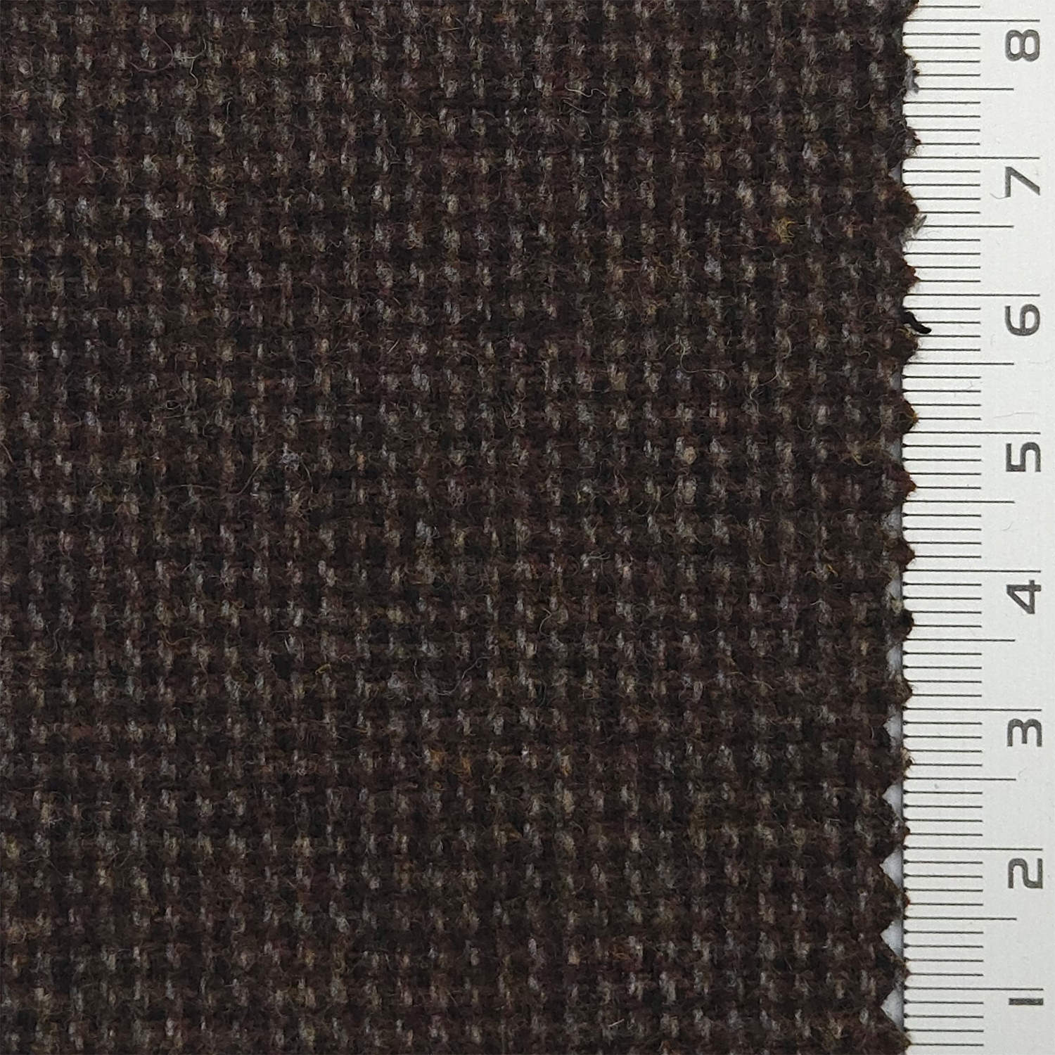 Solid Brushed Tweed Polyester Wool Woven Fabric - FAB 1786 - 3.Black Brown