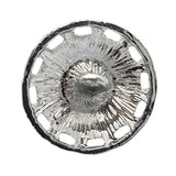 Elegant Crystal & Pearl Button, 21mm, Silver Setting, Ornate Design, Fashion Accent - FBTN230 - Silver / 21mm 