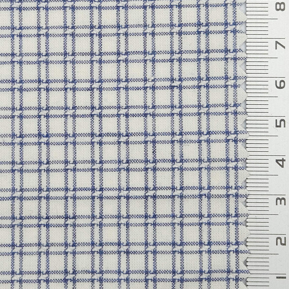 Monochrome Check YarnDyed Cotton Woven Fabric - FAB1800 - Light Blue Plaid