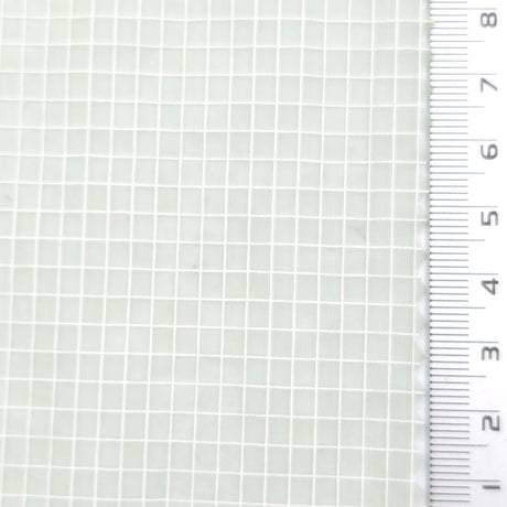 Pale Green - Windowpane Plain Nylon Woven Fabric - FAB1869