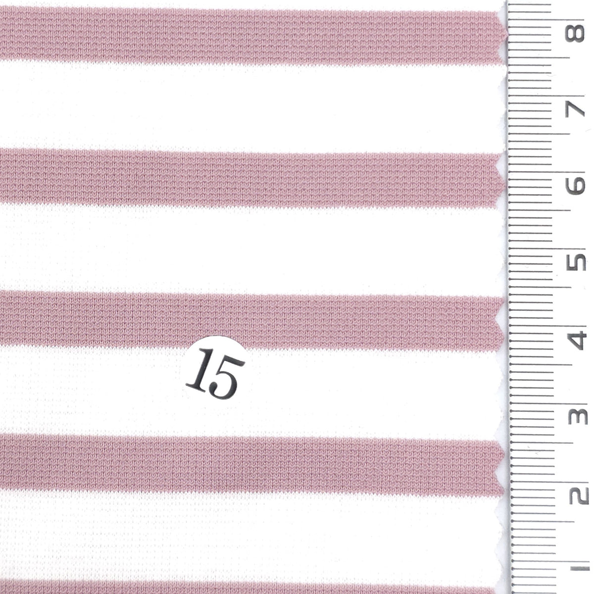 1: Light Blue-2: Pink Beige-3: Navy Blue-4: Dusty Rose-5: Dark Brown - Stable Medium Weight Striped Poly Cotton Span Ponte Knit Fabric - FAB 1922