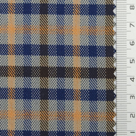 Tartan Plaid Check YarnDyed Spandex Polyester Woven Fabric - FAB1807 - 1.Brown and blue plaid-2.Teal/turquoise and white plaid-3.Khaki and brown plaid-4.Navy blue and tan plaid-5.Coral pink and red plaid 