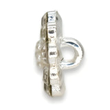 13mm Silver Pearl & Rhinestone Button, Cluster Design, Delicate Accent - FBTN229 - Silver / 13mm 