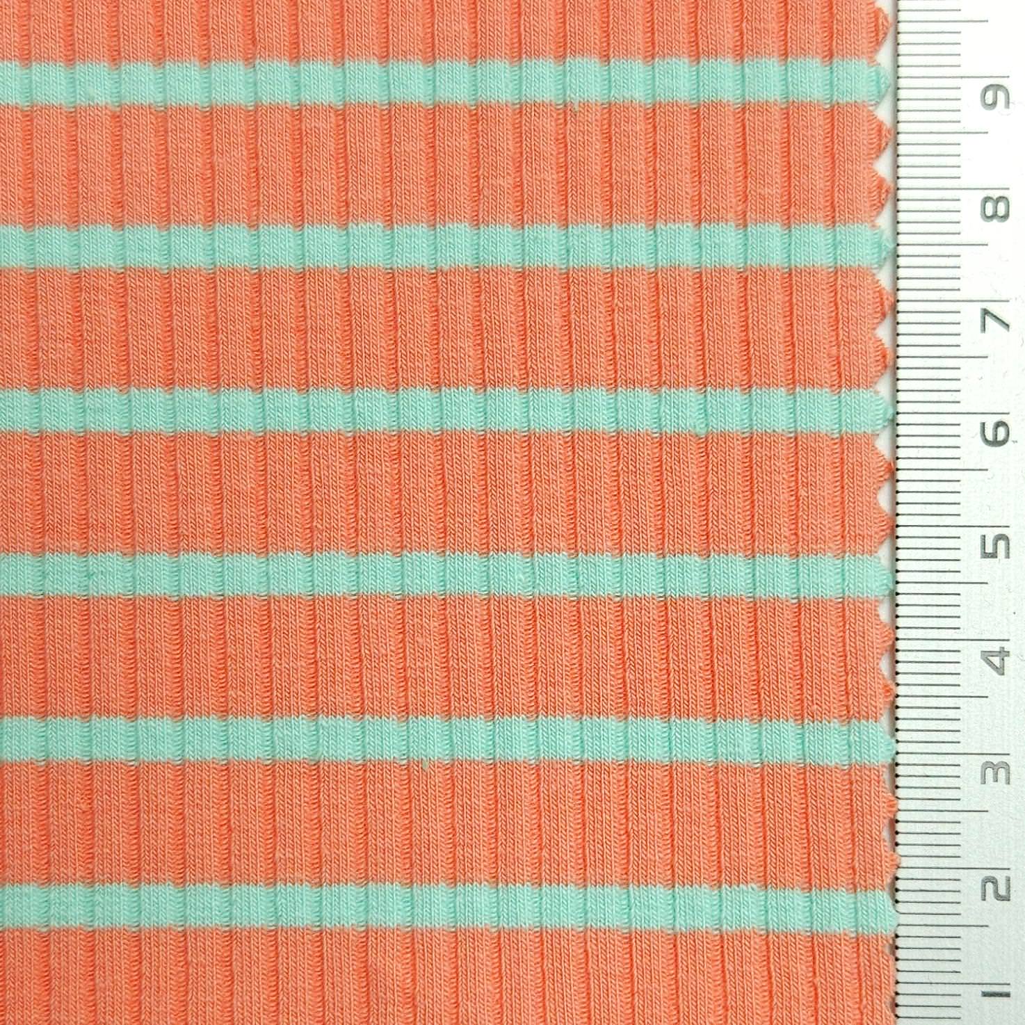 Stripe Rib YarnDyed Spandex Cotton Knit Fabric | FAB1592 | FAB1592-1, FAB1592-2, FAB1592-3, FAB1592-4, FAB1592-5 by Fabricis.com #