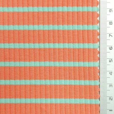 Stripe Rib YarnDyed Spandex Cotton Knit Fabric - FAB1592 - FAB1592-1-FAB1592-2-FAB1592-3-FAB1592-4-FAB1592-5 