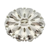 Large Crystal Petal Button, 25mm, Clear Rhinestones, Bridal & Fashion - FBTN262 - Silver / 25mm 