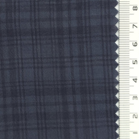 1: Dark Navy Blue-2: Tan-3: Charcoal Gray-4: Slate Blue-5: Charcoal - Airy Lightweight Plaid Cotton Rayon Woven Fabric - FAB 1936