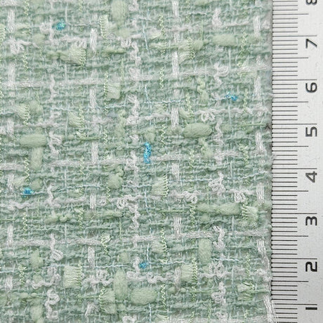 Solid Boucle Tweed Polyester Woven Fabric - FAB1619 - 1.White-2.Pink-3.Blue-4.Green-5.Black 