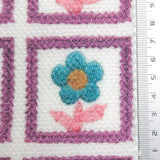 Jersey Square Flower Rayon Polyester Knit Fabric | FAB1614 | 1.Pink, 2.Blue, 3.Green, 4.Purple by Fabricis.com #